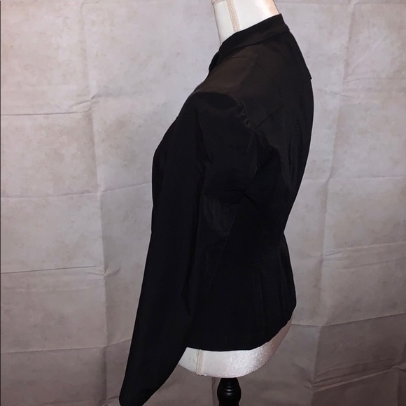 City/DKNY Black Fitted ButtonFront Mandarin Collar - Picture 6 of 12